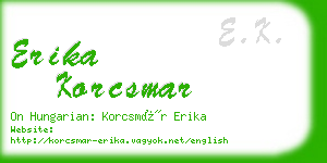 erika korcsmar business card